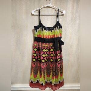 Sangria Multicolor Lined Sleeveless Dress Size 8 Petite
